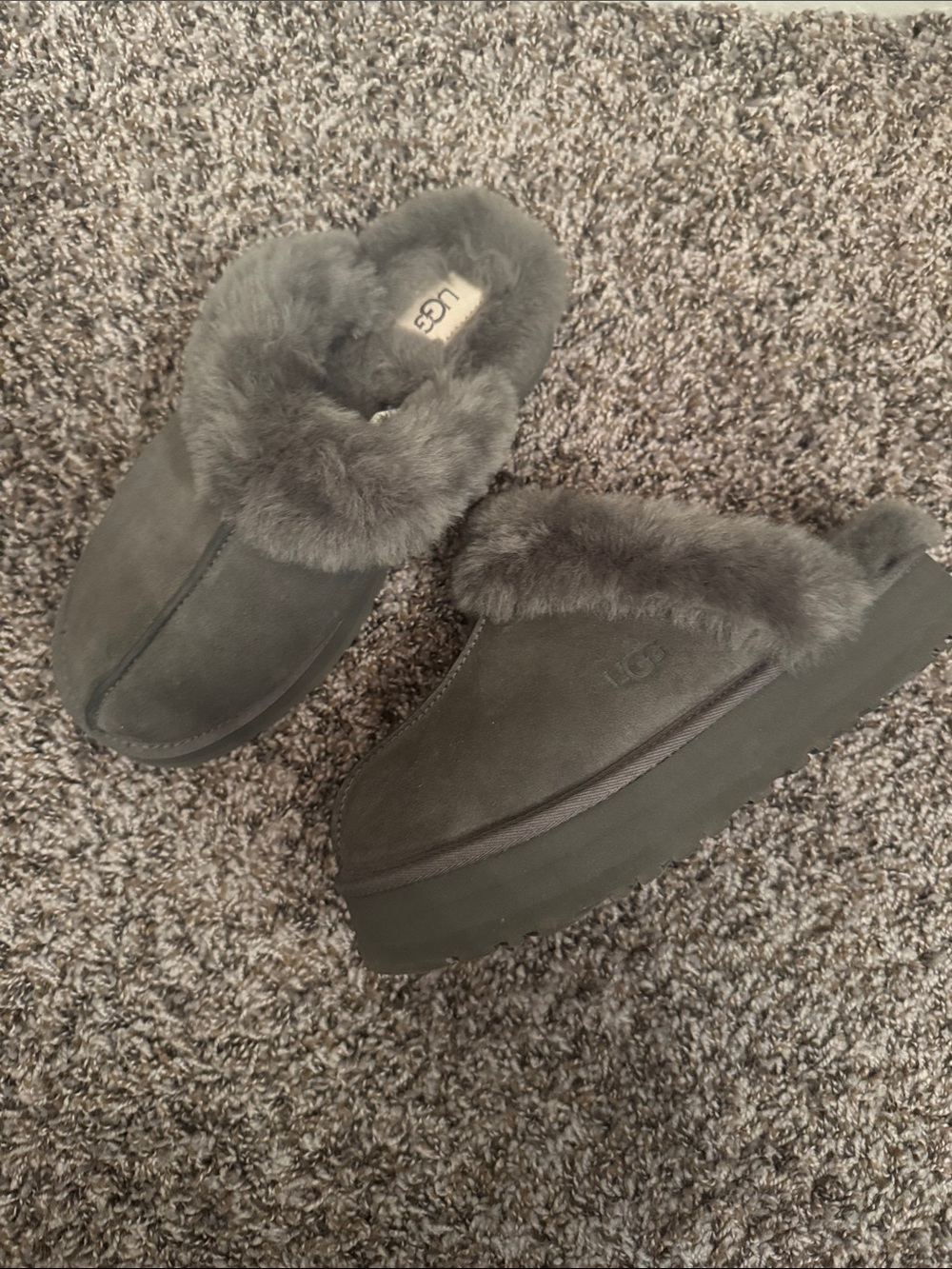 UGG Women’s Charcoal Gray Shearling Slip-On Slipper